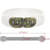 imageuxcell Retro Knot Woven Metal Interlocking Buckle Elastic Waist Cinch Belt BandRound Bucklewhite Bandbronze Buckle
