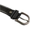 imageuxcell Unisex Single Prong Buckle Classic Casual Belt with Double Stitch Edge 1 18 InchesBlack