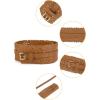 imageuxcell Vintage Hollow Floral Leather Cinch Waistband Wide Belts with Buckle for WomenBrown