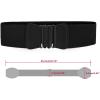 imageuxcell Women Bowknot Shaped Interlocking Buckle Elastic Belt WaistbandBlack