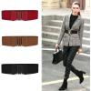 imageuxcell Women Bowknot Shaped Interlocking Buckle Elastic Belt WaistbandBlack