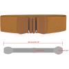 imageuxcell Women Bowknot Shaped Interlocking Buckle Elastic Belt WaistbandBrown