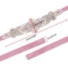 imageuxcell Women Rhinestone Bead Decor Satin Ribbon Wedding BeltPale Pink