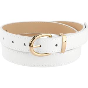 imageAllegra K Alligator Embossed Belts Leather Waist Alloy Pin Buckle Belt for WomenWhite