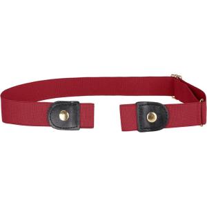 imageAllegra K Invisible Elastic Belt for Women Belts Snap Button Belts for Jeans Pants No BuckleRed