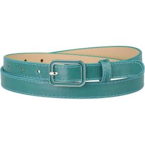 imageAllegra K Thin Waist Belts for Women Rectangle Pin Buckle Skinny Leather Belt for Pants DressBlue