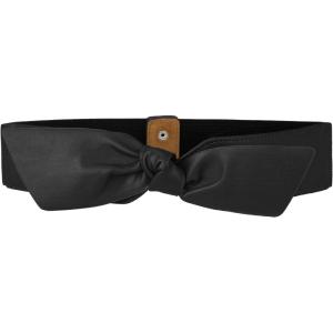 imageAllegra K Women Wide Elastic Waist Belts Bow Knot Belts Snap ButtonBlack