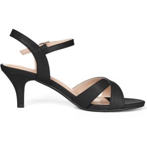 imageAllegra K Womens Cross Straps Kitten Heel SandalsBlack