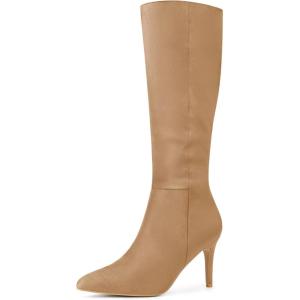 imageAllegra K Womens Pointed Toe Stiletto Heels Khaki Knee High Boot 95 M US