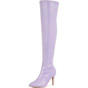 imageAllegra K Womens Pointed Toe Stiletto Heels Over The Knee High BootsPurple