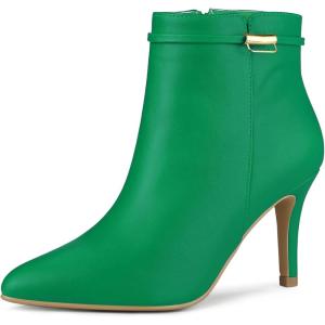 imageAllegra K Womens Pointy Toe Zipper Stiletto Heel Ankle BootsGreen