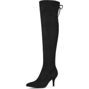 imageAllegra K Womens Stiletto Heels Thigh High Over the Black Knee High Boots 6 M US