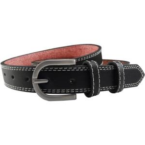 imageuxcell Unisex Single Prong Buckle Classic Casual Belt with Double Stitch Edge 1 18 InchesBlack