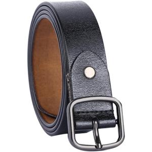 imageuxcell Women Casual Leather Belt Fashionable Stylish Vintage Width 1Black