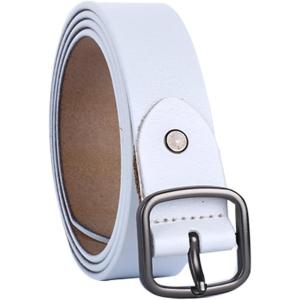 imageuxcell Women Casual Leather Belt Fashionable Stylish Vintage Width 1White