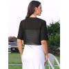 imageAllegra K Chiffon Bolero Shrug for Womens Open Front Ruffle Short Sleeve Cropped Cardigan for Evening DressBlack