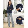 imageAllegra K Cotton Linen Blazers for Womens Business Casual One Button Work Jacket Office SuitNavy Blue
