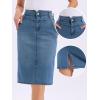 imageAllegra K Denim Skirt for Women High Waisted Casual Back Slit Stretchy Below Knee Length Jean SkirtBlue