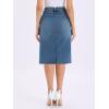 imageAllegra K Denim Skirt for Women High Waisted Casual Back Slit Stretchy Below Knee Length Jean SkirtBlue