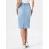 imageAllegra K Denim Skirt for Women High Waisted Casual Back Slit Stretchy Below Knee Length Jean SkirtLight Blue