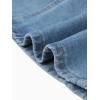imageAllegra K Denim Skirt for Women Midi Length Elastic Waist Split Back Long Jean SkirtsSky Blue