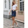 imageAllegra K Denim Skirt for Womens Casual High Waisted Jean Skirt with PocketsDeep Blue