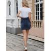 imageAllegra K Denim Skirt for Womens Casual High Waisted Jean Skirt with PocketsDeep Blue