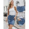 imageAllegra K Denim Skirt for Womens Casual High Waisted Jean Skirt with PocketsSky Blue