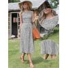 imageAllegra K Gingham Dress for Women Casual Sleeveless Flowy Vacation Summer Midi Smocked DressesBlack