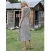 imageAllegra K Gingham Dress for Women Casual Sleeveless Flowy Vacation Summer Midi Smocked DressesBlack