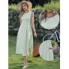 imageAllegra K Gingham Dress for Women Casual Sleeveless Flowy Vacation Summer Midi Smocked DressesLight Green