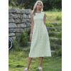 imageAllegra K Gingham Dress for Women Casual Sleeveless Flowy Vacation Summer Midi Smocked DressesLight Green