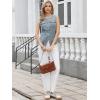 imageAllegra K Jean Vests for Women Collarless Button Down Sleeveless Denim Vest TopGray Blue