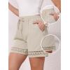 imageAllegra K Linen Shorts for Womens Casual Summer Beach Drawstring High Waisted Shorts with PocketsBeige