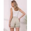 imageAllegra K Linen Shorts for Womens Casual Summer Beach Drawstring High Waisted Shorts with PocketsBeige