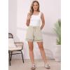 imageAllegra K Linen Shorts for Womens Casual Summer Beach Drawstring High Waisted Shorts with PocketsBeige