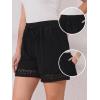 imageAllegra K Linen Shorts for Womens Casual Summer Beach Drawstring High Waisted Shorts with PocketsBlack
