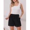 imageAllegra K Linen Shorts for Womens Casual Summer Beach Drawstring High Waisted Shorts with PocketsBlack