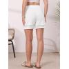 imageAllegra K Linen Shorts for Womens Casual Summer Beach Drawstring High Waisted Shorts with PocketsWhite