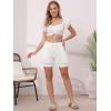 imageAllegra K Linen Shorts for Womens Casual Summer Beach Drawstring High Waisted Shorts with PocketsWhite