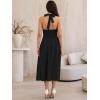 imageAllegra K Midi Dress for Womens Off Shoulder Halter Corset High Waist Swing Flowy Long DressesBlack