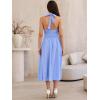 imageAllegra K Midi Dress for Womens Off Shoulder Halter Corset High Waist Swing Flowy Long DressesBlue