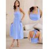 imageAllegra K Midi Dress for Womens Off Shoulder Halter Corset High Waist Swing Flowy Long DressesBlue