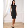 imageAllegra K Work Dress for Women Cap Sleeve Bow Tie Side Zipper Sheath Business Casual Bodycon DressesBlack