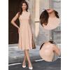 imageAllegra K Work Dresses for Womens 2026 Mock Neck Sleeveless A Line Midi DressBeige