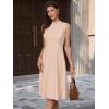 imageAllegra K Work Dresses for Womens 2026 Mock Neck Sleeveless A Line Midi DressBeige