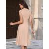 imageAllegra K Work Dresses for Womens 2026 Mock Neck Sleeveless A Line Midi DressBeige
