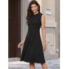 imageAllegra K Work Dresses for Womens 2026 Mock Neck Sleeveless A Line Midi DressBlack