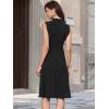 imageAllegra K Work Dresses for Womens 2026 Mock Neck Sleeveless A Line Midi DressBlack