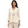 imageAllegra K Cotton Linen Blazers for Womens Business Casual One Button Work Jacket Office SuitBeige